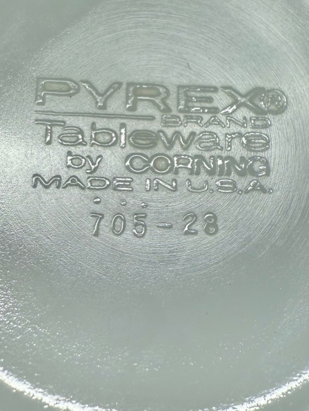 VTG Pyrex by Corning Tableware Double Tough Double Green Stripe Bowl #705 5.5" - Picture 7 of 9